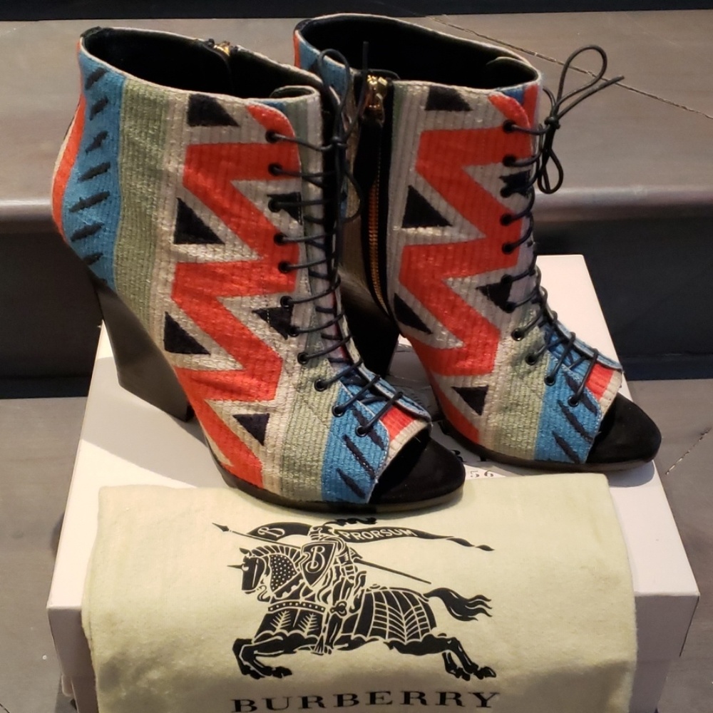 Burberry Prorsum peep toe bootie